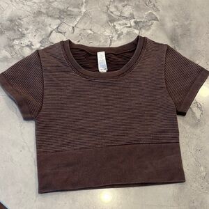 Aerie Chocolate Ribbed Tee